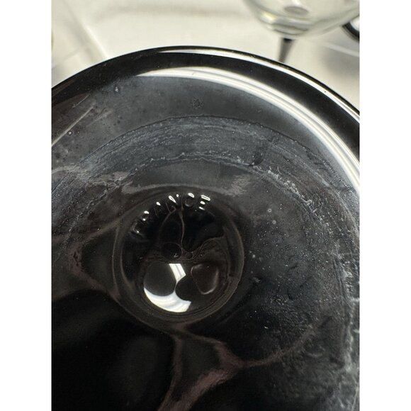 4 Vintage Luminarc Crystal Wine Glass Elegant Black Stem France - Picture 5 of 5